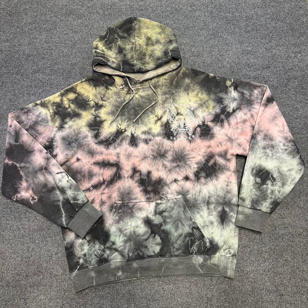 RARE A**holes Live Forever Men’s Triple Tie Dye Hoodie Skull Logo Sweatshirt XL